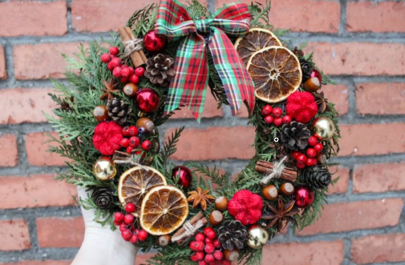 Новогодний венок своими руками. 12 мастер-классов по изготовлению венков в домашних условиях этап 40 Новогодний венок своими руками. 12 мастер-классов по изготовлению венков в домашних условиях этап 40