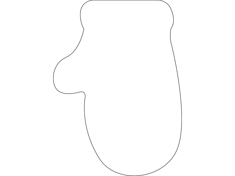 Простой шаблон новогодней открытки-варежки Простой шаблон новогодней открытки-варежки