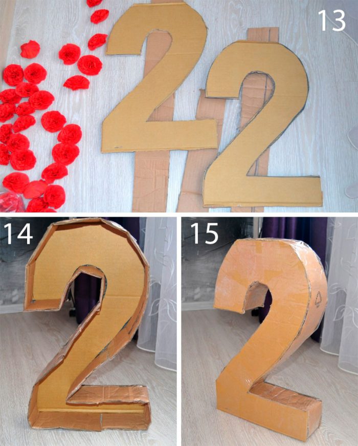 объёмная цифра 2 пошагово