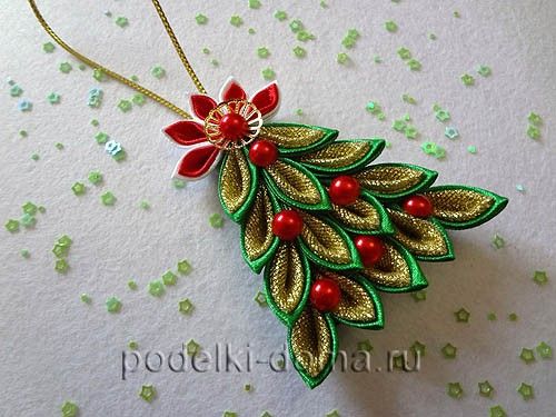 Канзаши для начинающих. Елка