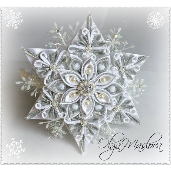 Канзаши для начинающих. Снежинка