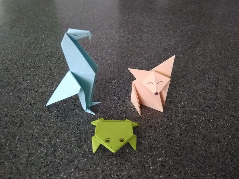 Оригами из бумаги для детей 10 лет: лягушка, лиса, орёл