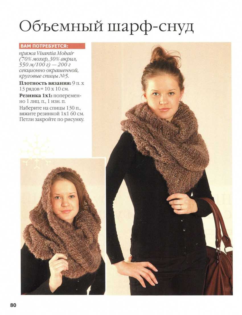 Шарф снуд спицами с описанием схемы: 92 фото новинки, подборка лучших вариантов моделей 2019