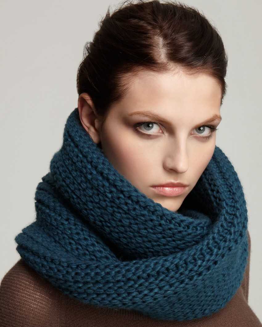 Шарф снуд спицами с описанием схемы: 92 фото новинки, подборка лучших вариантов моделей 2019