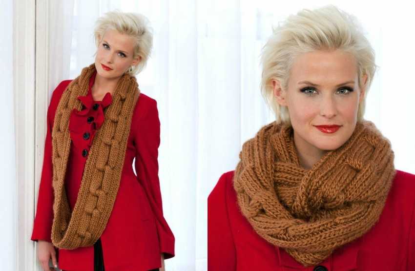 Шарф снуд спицами с описанием схемы: 92 фото новинки, подборка лучших вариантов моделей 2019