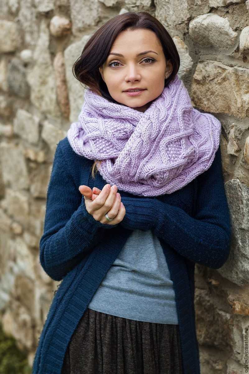 Шарф снуд спицами с описанием схемы: 92 фото новинки, подборка лучших вариантов моделей 2019