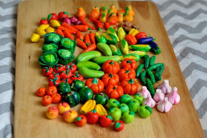 Овощи и фрукты из соленого теста