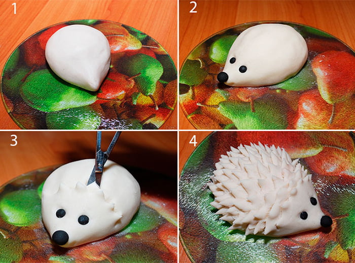 Ежик из соленого теста