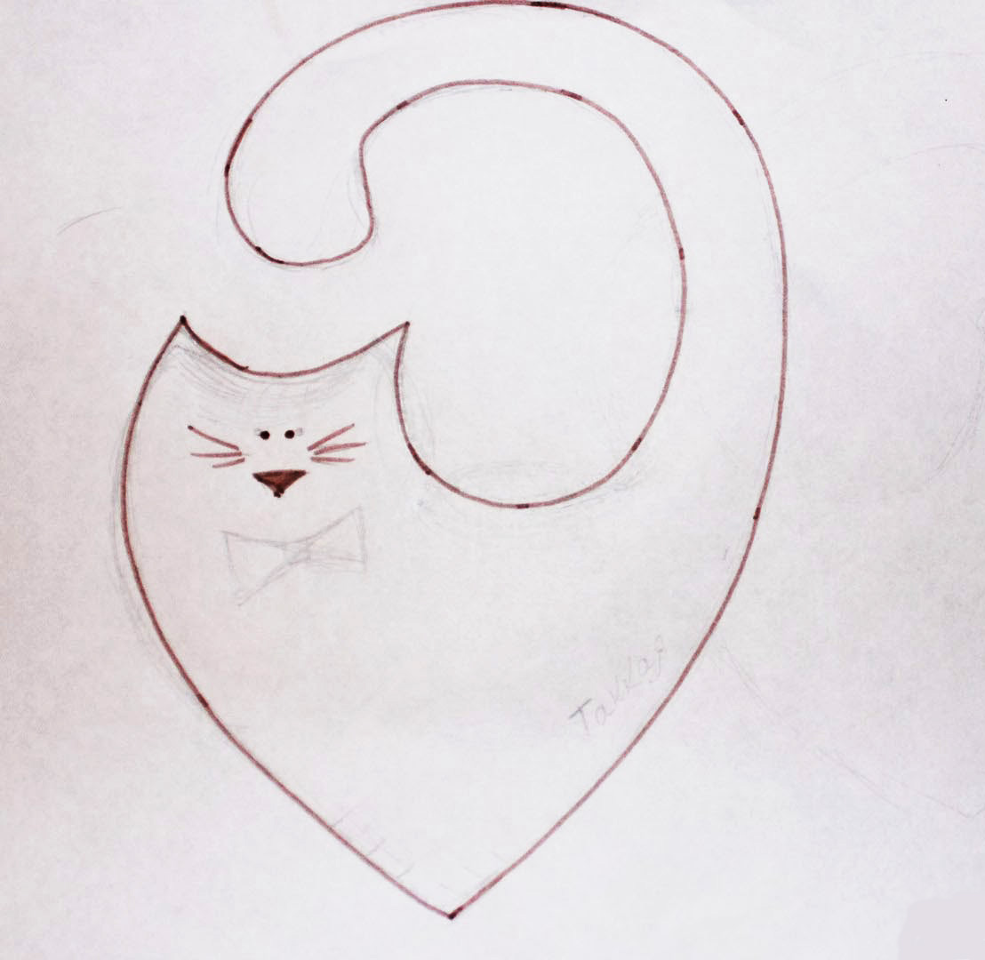 Котик из ткани, выкройка