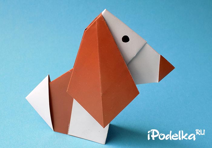 Собака оригами