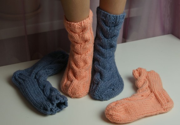 Вязание носков на 2 спицах детских, мужских, женских. Схемы пятки, носка, инструкции для начинающих