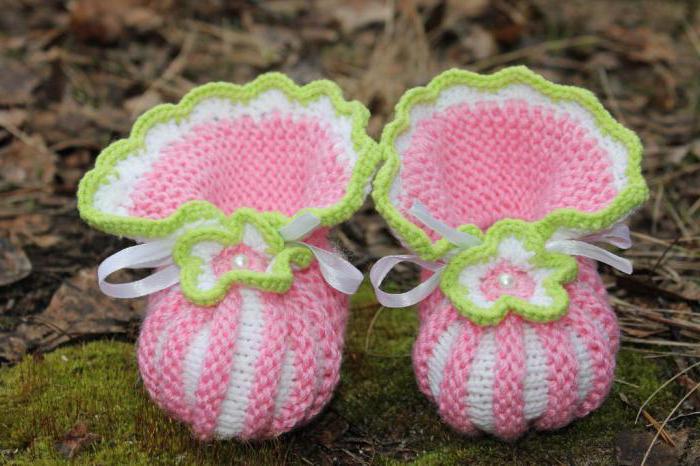 Пинетки спицами для новорожденных : схемы и описание для начинающих с фото