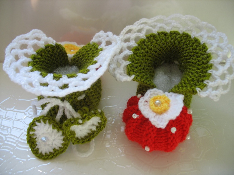 Пинетки спицами для новорожденных : схемы и описание для начинающих с фото