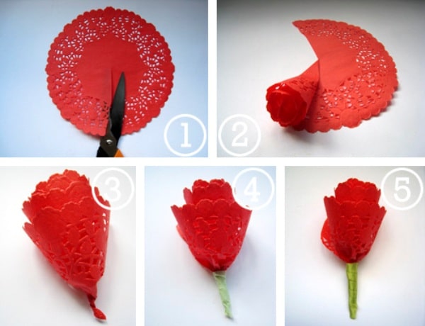 Розы из ажурных салфеток Цветы из салфеток своими руками: розы