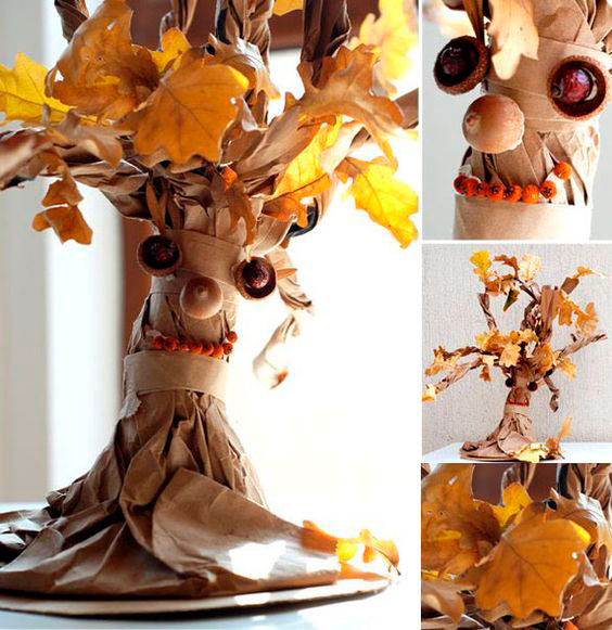 Осенние поделки из листьев своими руками (все новинки для детей детского сада и школы) этап 22