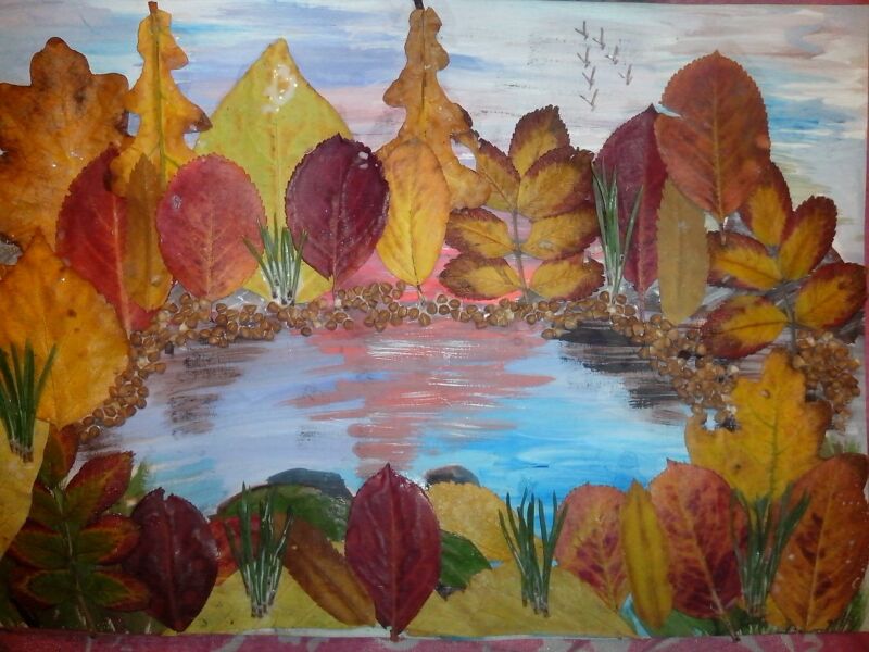 Осенние поделки из листьев своими руками (все новинки для детей детского сада и школы) этап 27