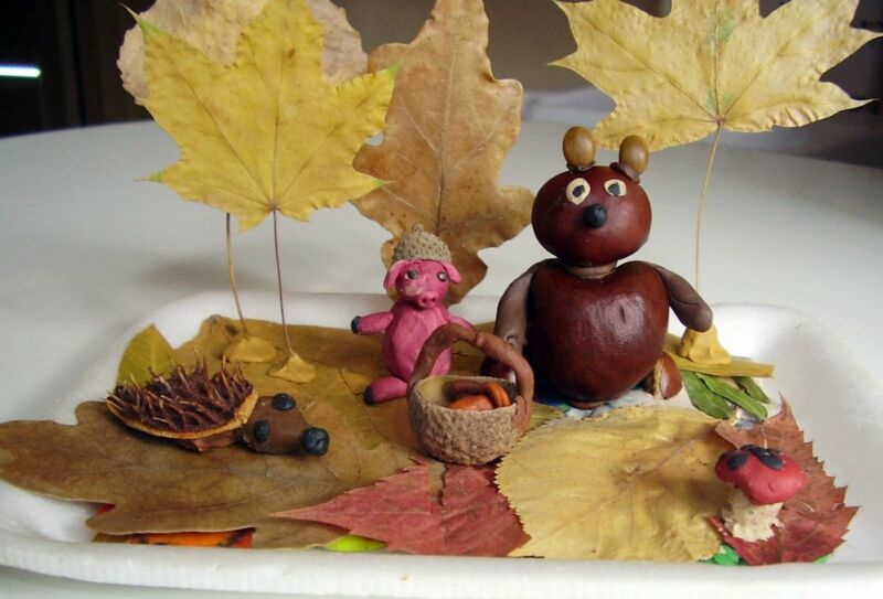 Осенние поделки из листьев своими руками (все новинки для детей детского сада и школы) этап 24