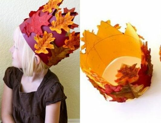Осенние поделки из листьев своими руками (все новинки для детей детского сада и школы) этап 29