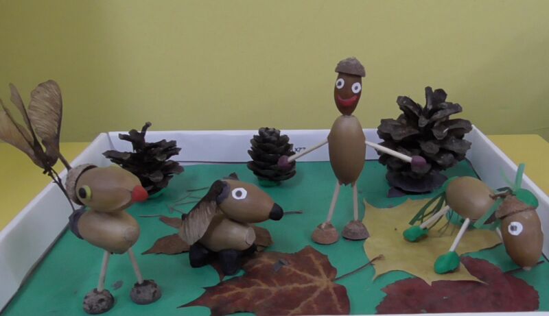 Осенние поделки из листьев своими руками (все новинки для детей детского сада и школы) этап 43