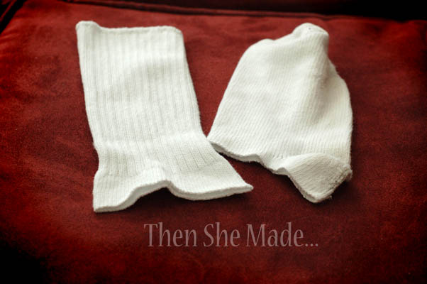 носок разрезан