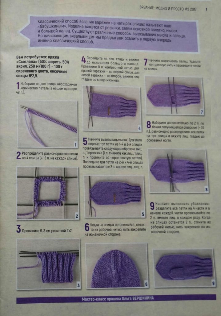 Мужские варежки спицами - 10 лучших мк пошагово