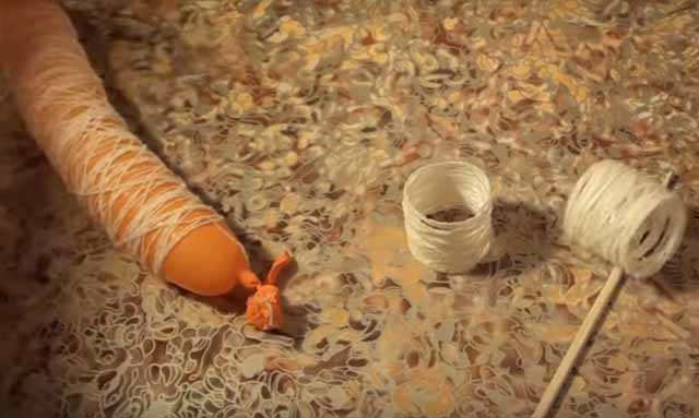 nogi snegovika iz nitok na share