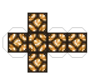 Развертка, шаблон фонарика из майнкрафта