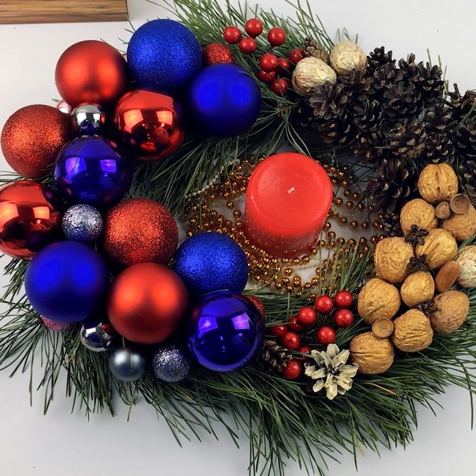 рождественский венок своими руками пошагово