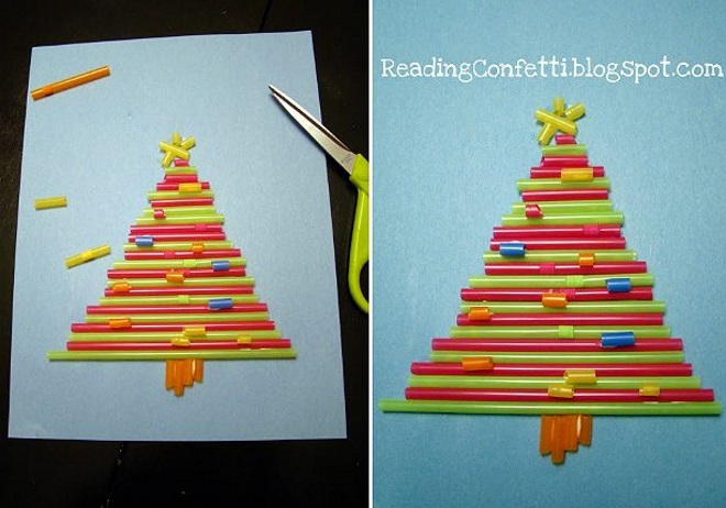 Открытка с трубочками