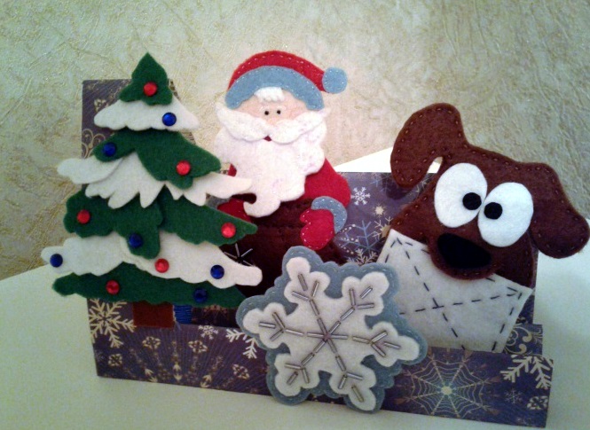 Новогодняя открыта из фетра