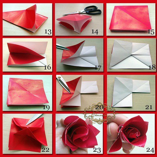 Оригами цветок из бумаги схема: от кактуса до розы