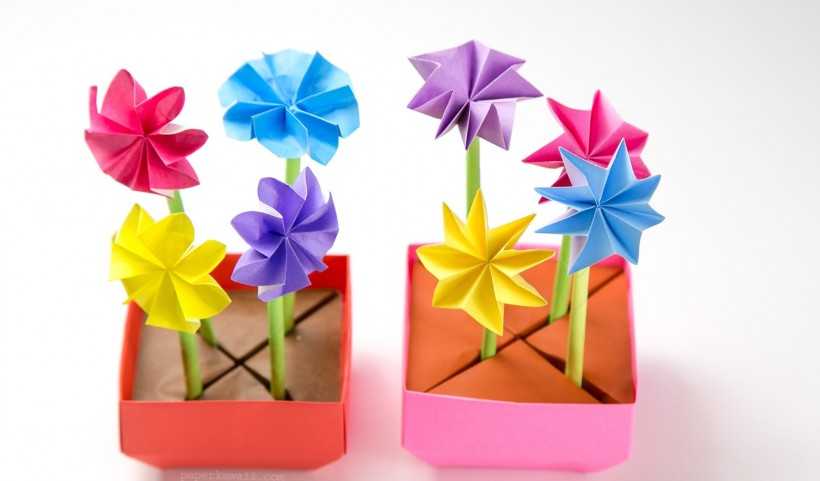 Оригами цветок из бумаги схема: от кактуса до розы