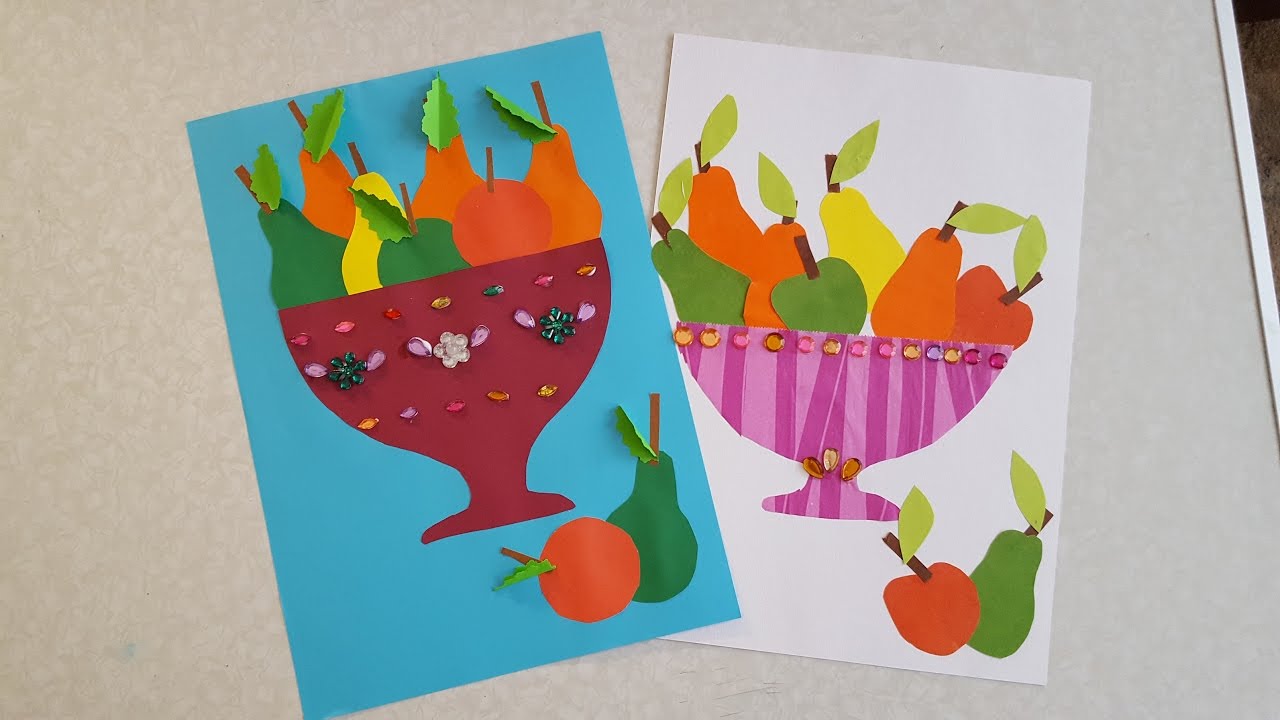 Аппликация фрукты (81 фото): шаблоны фруктов для создания детской поделки