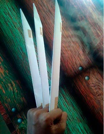 Сборка когтя из бумаги, схема