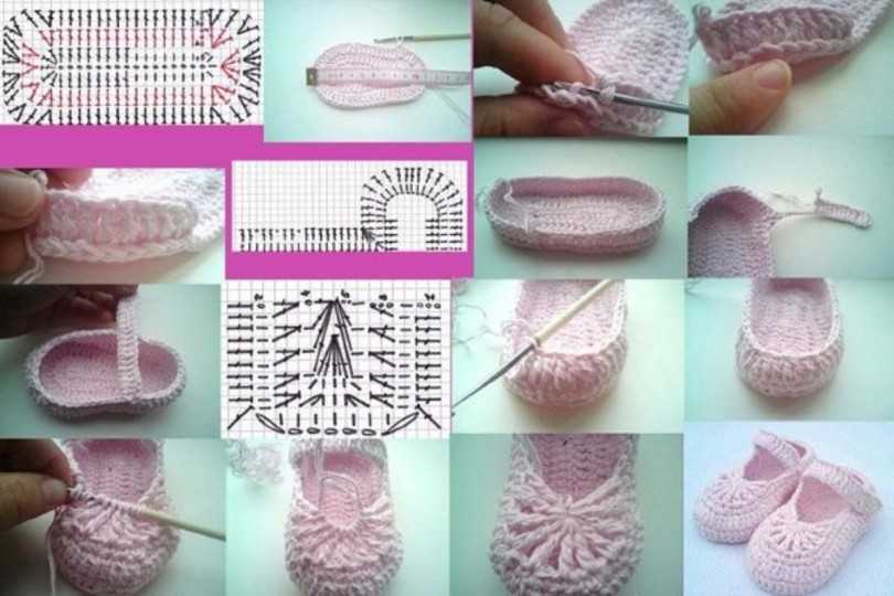 Пинетки крючком для новорожденных