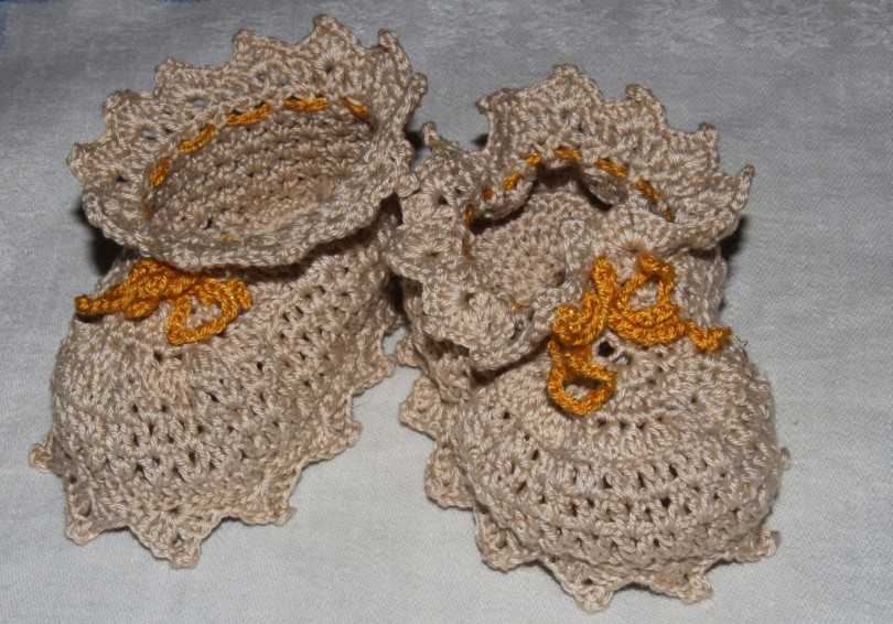 Пинетки крючком для новорожденных