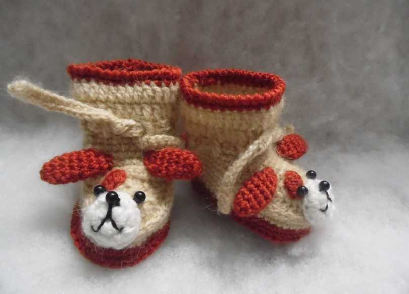 Пинетки крючком для новорожденных