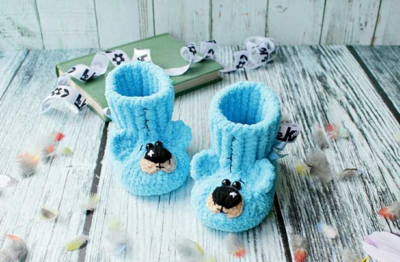 Пинетки крючком для новорожденных