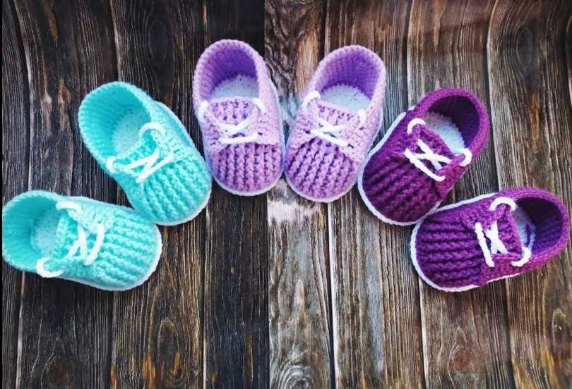 Пинетки крючком для новорожденных