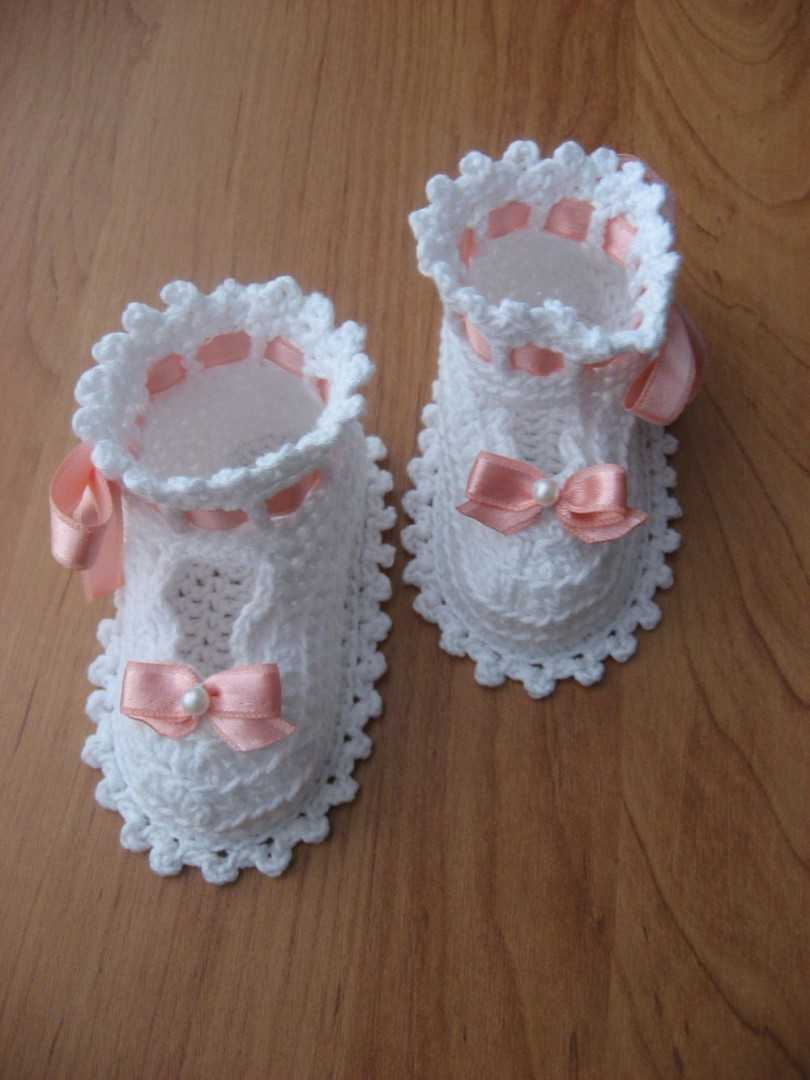 Пинетки крючком для новорожденных