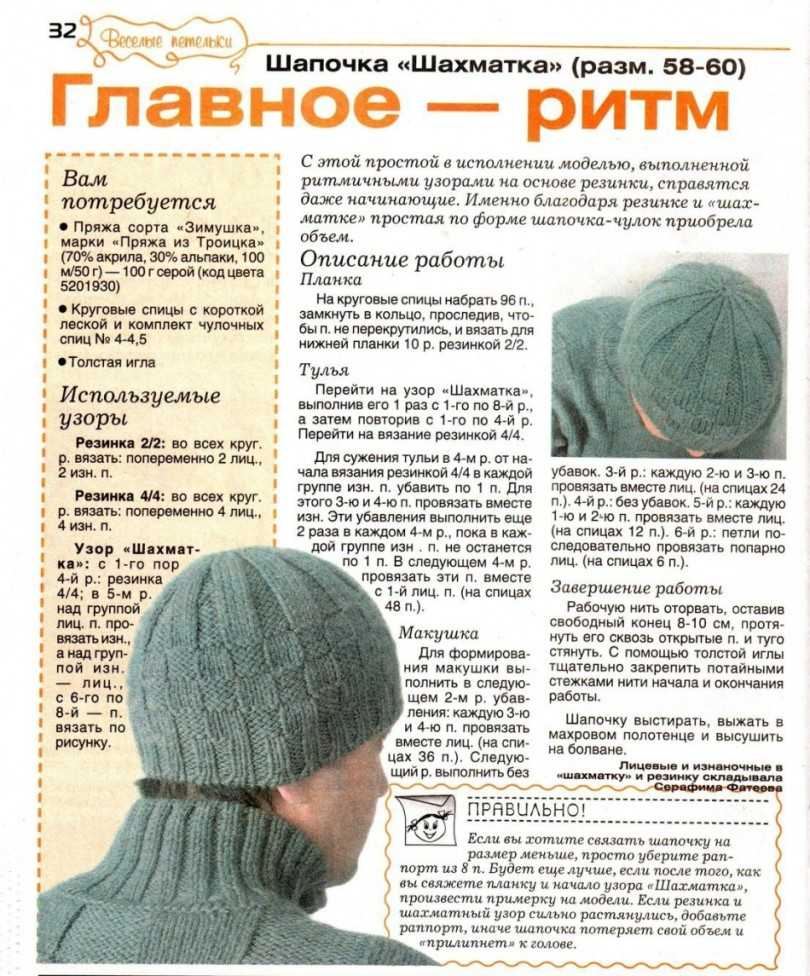 Мужская шапка спицами (110 фото): схемы с описанием и пошаговыми инструкциями