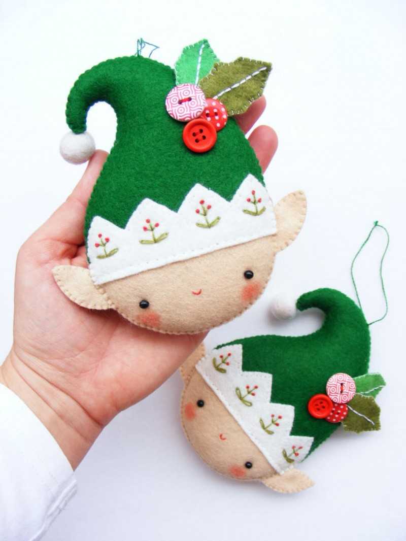 Новогодние игрушки из фетра: выкройки, фото, пошаговое описание