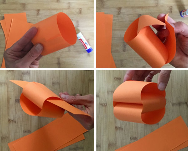 Тыква из цветной бумаги - поделка для детского сада