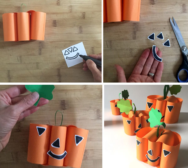 Тыква из цветной бумаги - поделка для детского сада