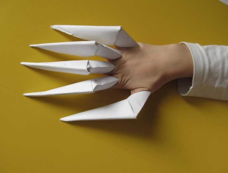 Как сделать когти из бумаги: оригами на пальцы