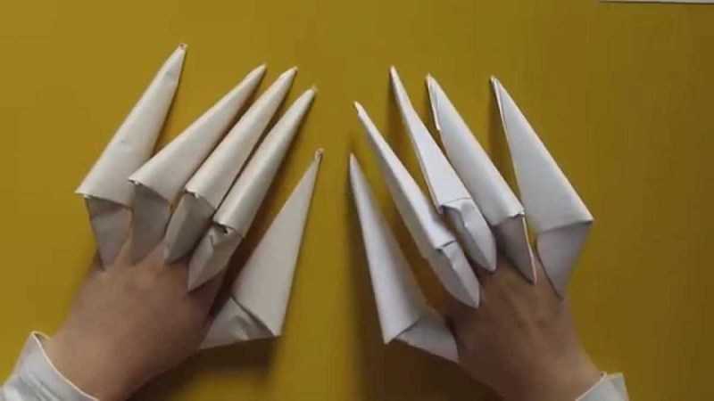 Как сделать когти из бумаги: оригами на пальцы