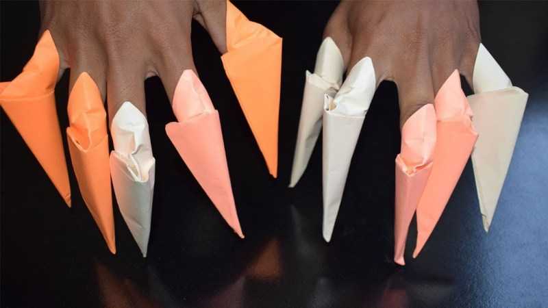 Как сделать когти из бумаги: оригами на пальцы