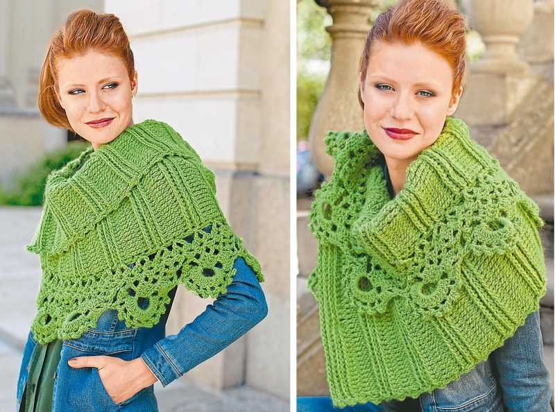 Манишка спицами