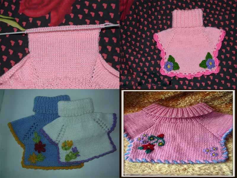 Манишка спицами