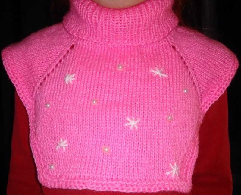 Манишка спицами